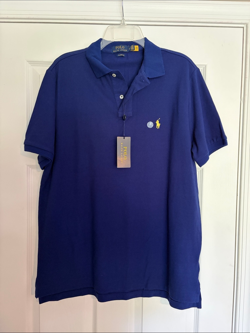 Polo by Ralph Lauren Men's Polo Shirt in Royal Blue with Yellow Pony